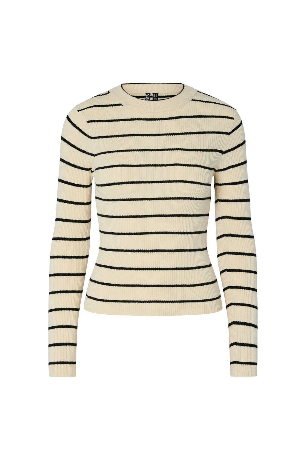 Mira New O-Neck Strick – Birke/Schwarz