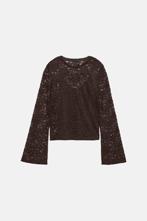 Kanya O -Neck Short Top - Schokoladen Torte