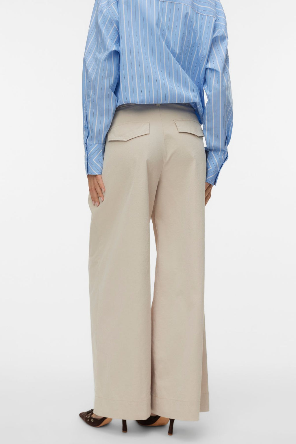 Meng MidWaist Crinkled Wide Pant – Zement