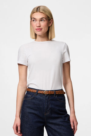 Avery Leder geflochten Slim Gürtel - Cognac