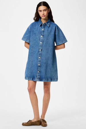 SkyA-Shape Jeanskleid – Mittelblauer Denim