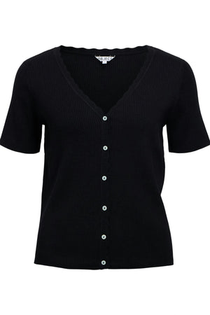 Kelly Re Strickjacke mit V-Ausschnitt - Schwarz