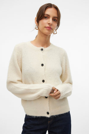 Novah Cardigan mit O-Ausschnitt und Knöpfen – Birke