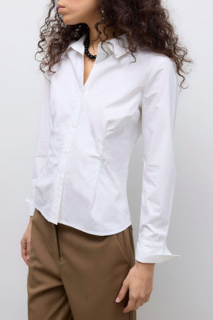 UMS V -Neck -Hemd - hellweiß