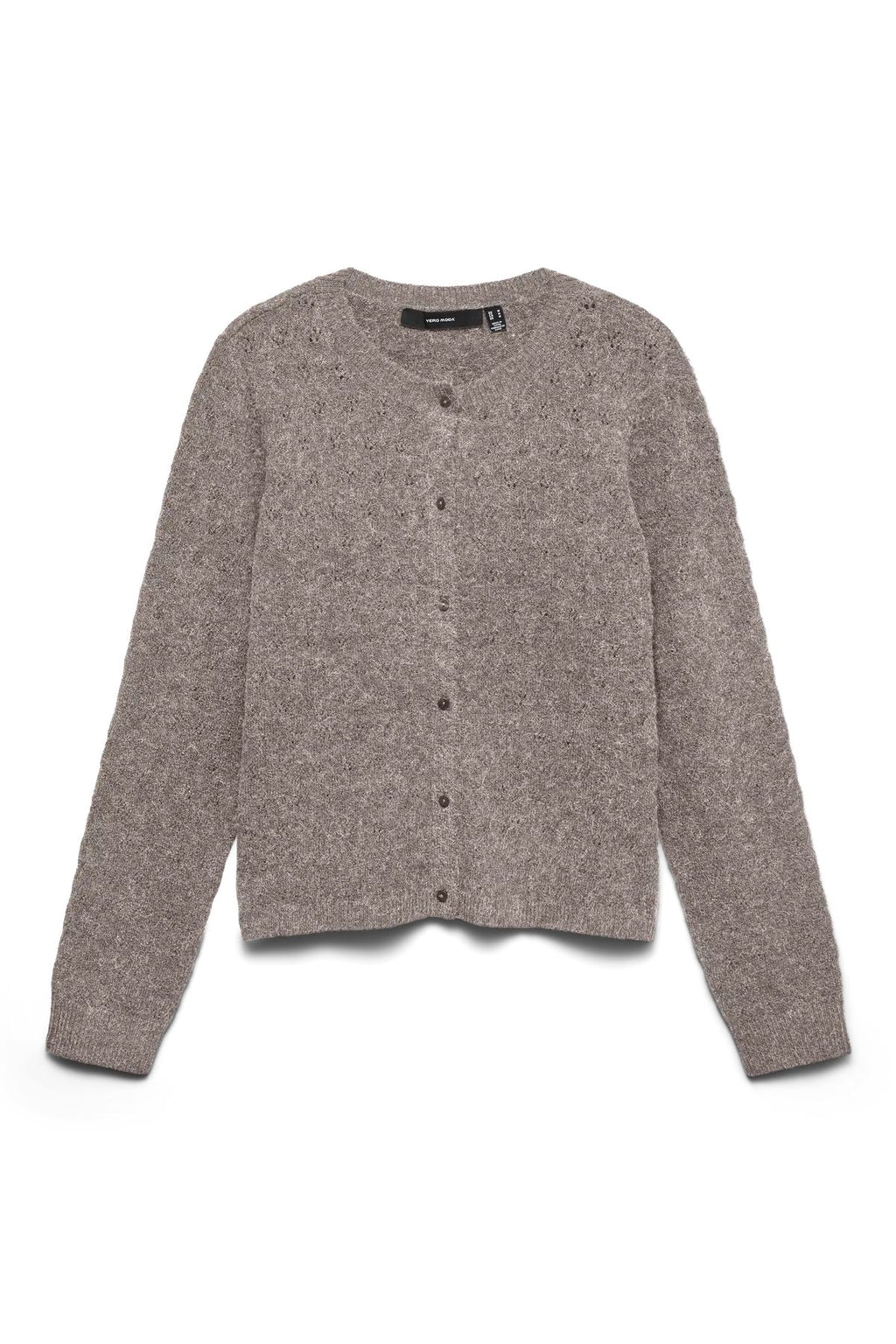 Doffy Stitch Langarm O-Neck Cardigan - Moon Rock Melange