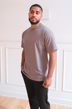 Kastenförmiges T-Shirt – Dunkelgrau