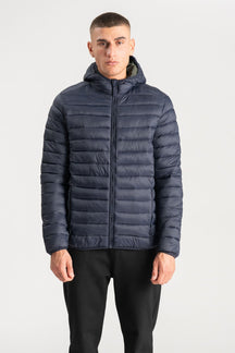 Leichte Pufferjacke mit Kapuze - Navy