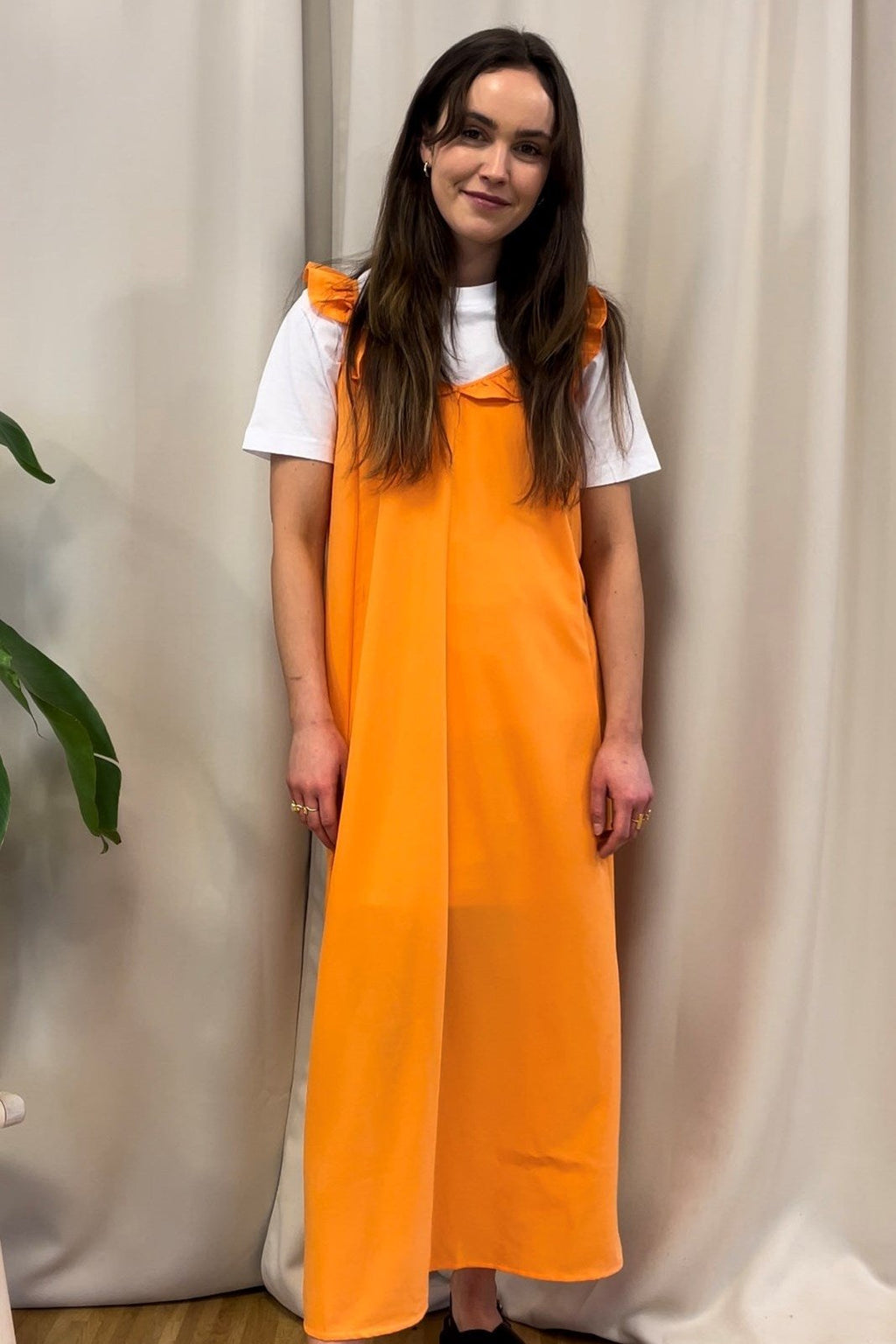 Zora Midi Kleid - Sonne Orange