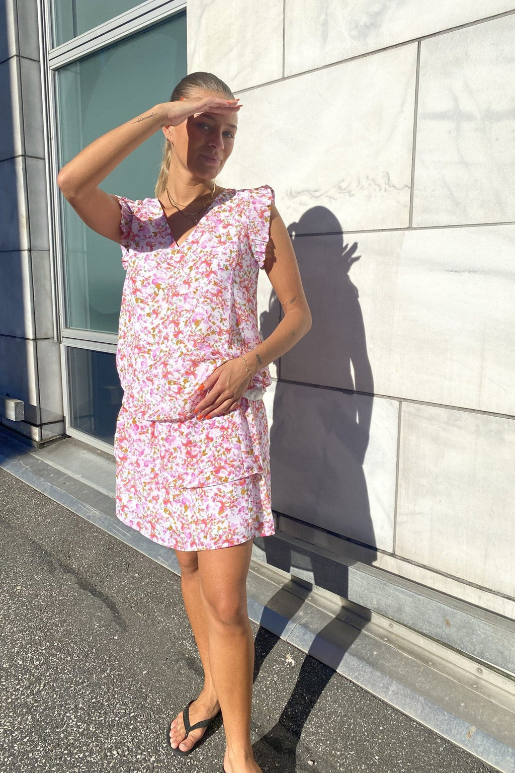 Star Frill V -Ausschnitt Bluse - Tofu Darling Ditsy