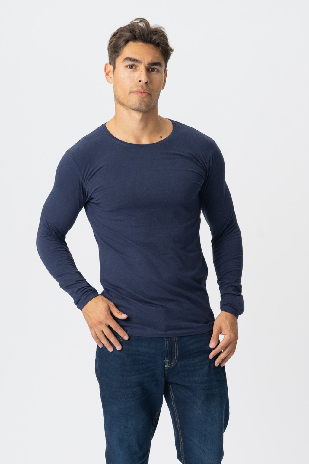 Langarm Muscle T -Shirt - Marine