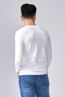 Langarmes Muskel-T-Shirt-Weiß