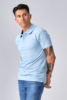 Muscle Polo Shirt - Light Blue