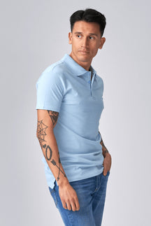 Muscle Polo Shirt - Light Blue