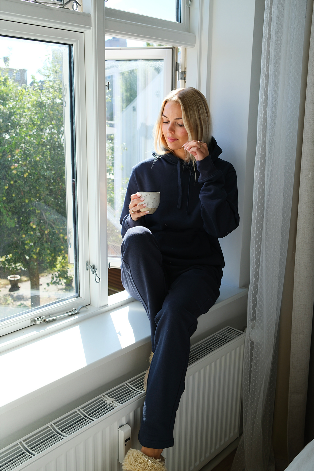 Unverzichtbares Kapuzen-Sweatset für Damen - Marine