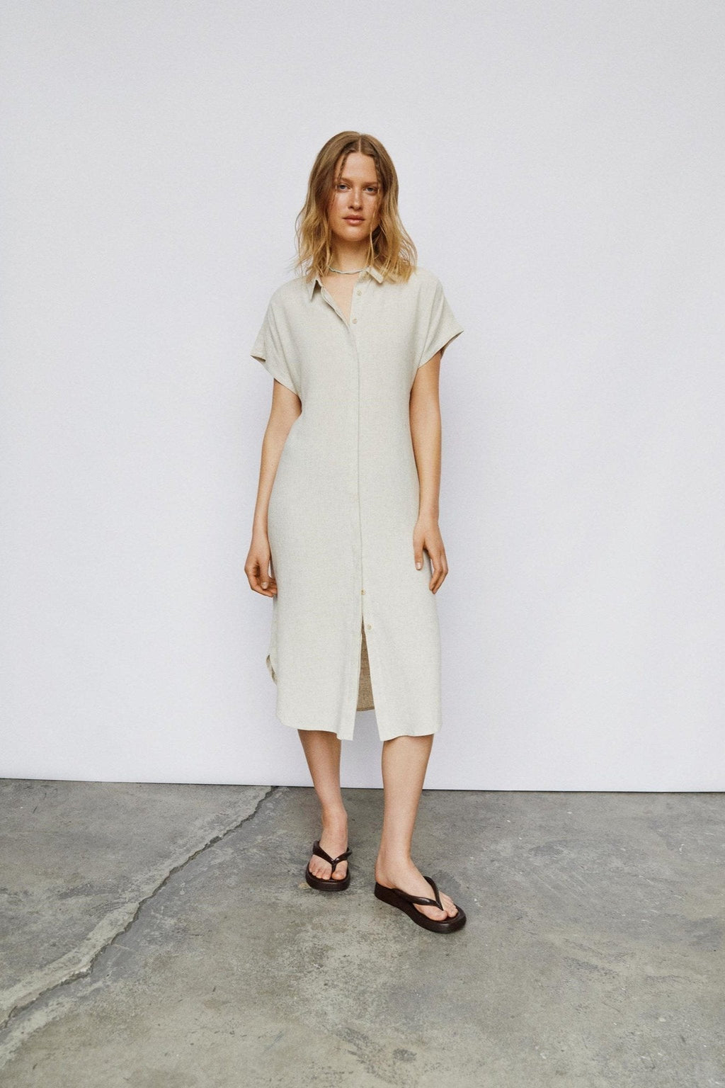 Sanne Adil Midi Kjole - Sandschale