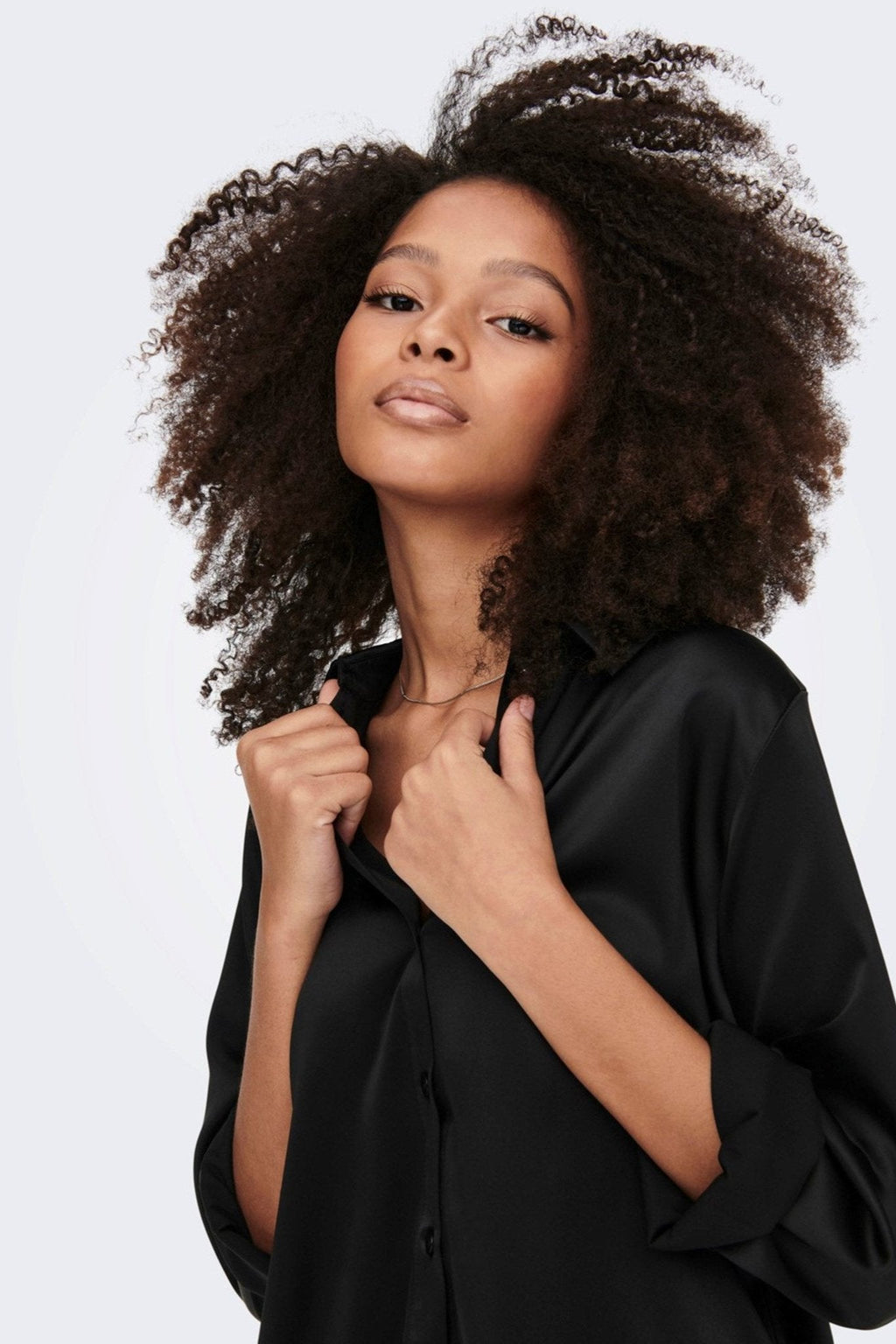 Victoria Satin Kleid - schwarz