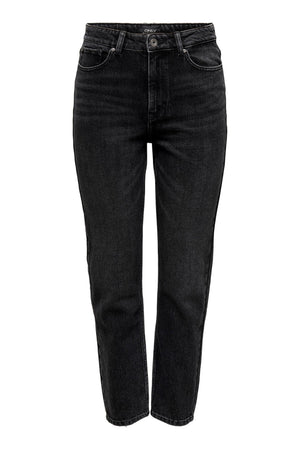 Emily Hohe Taillenjeans - schwarzer Denim