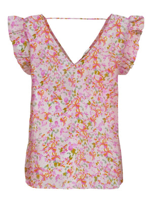 Star Frill V -Ausschnitt Bluse - Tofu Darling Ditsy