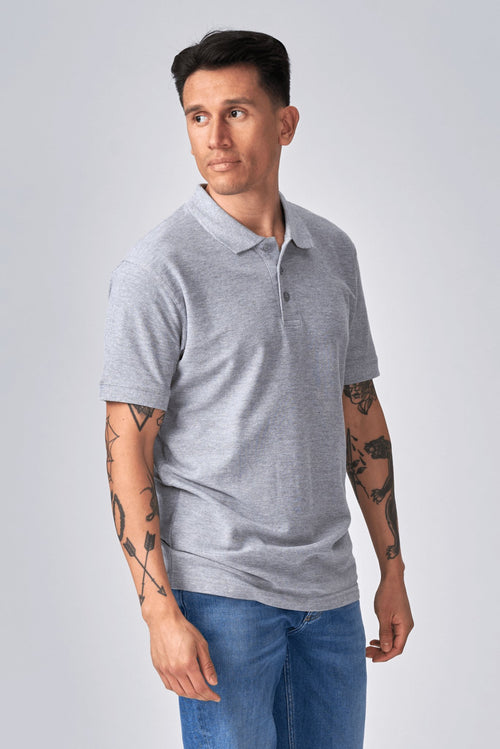 Oversized Polo - Gray - TeeShoppen Group™ - T-shirt - TeeShoppen
