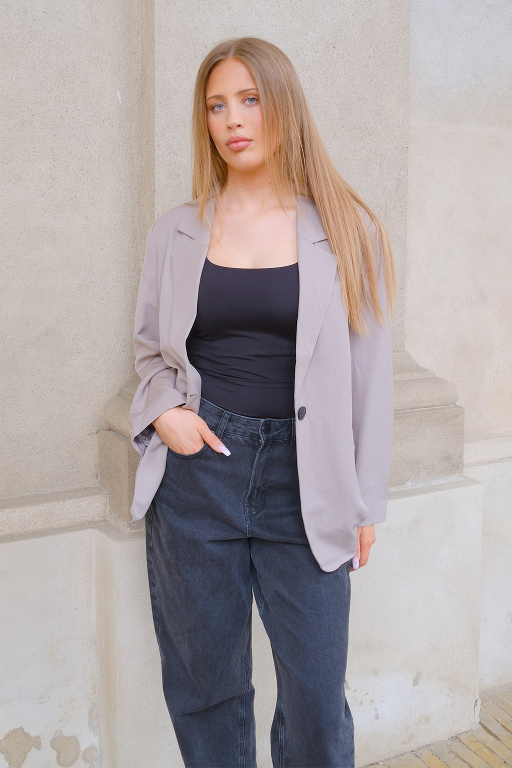 Oversized Blazer - Grau