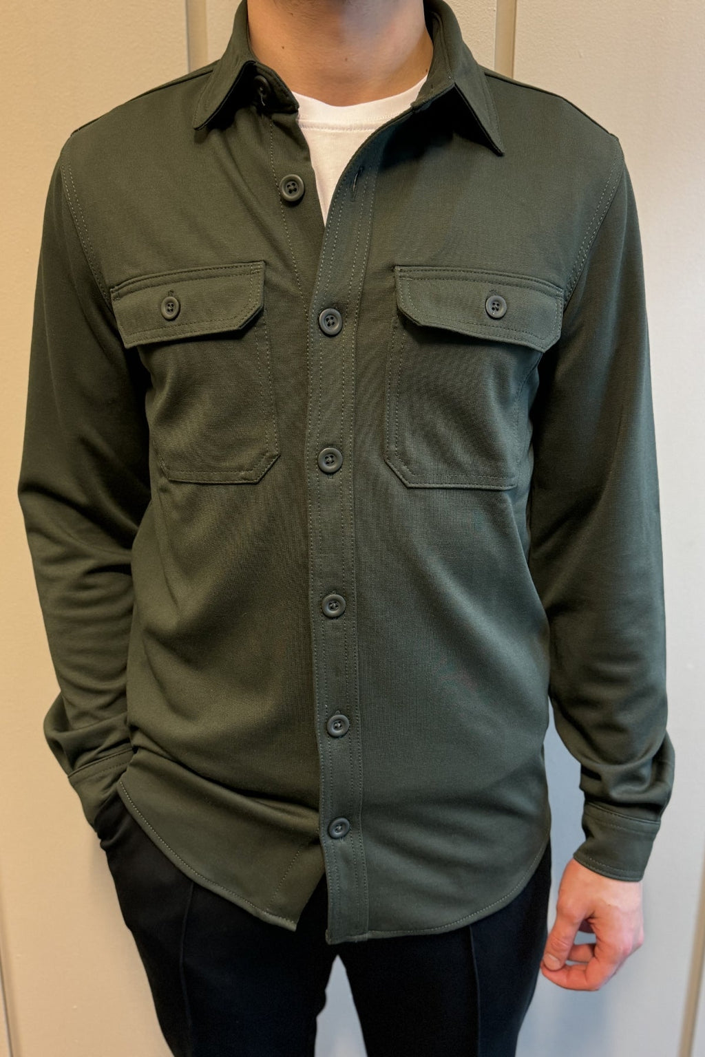 Performance Regular Overshirt - dunkle Olive