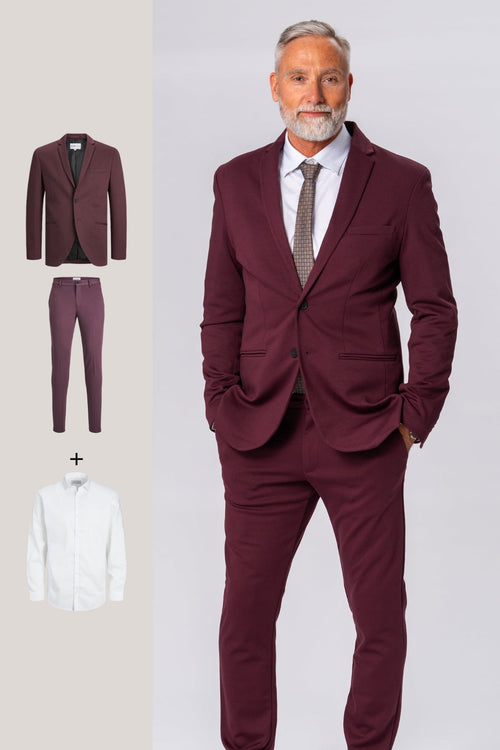 Performance Suit™️ (Burgundy) + Performance Shirt - Package Deal - TeeShoppen Group™