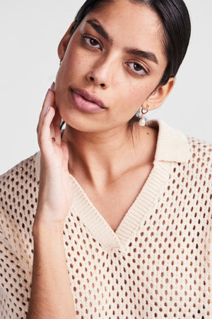 Laya Strick Polo - Weißer Rauch