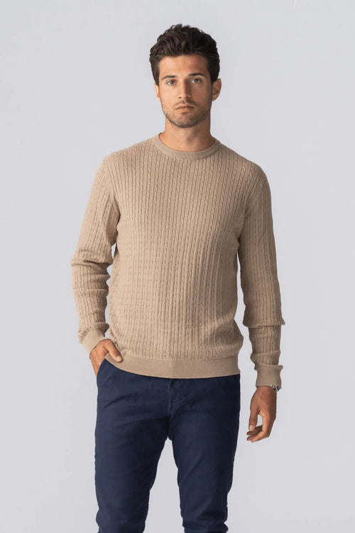 Pullover Cable Knit - Sand - TeeShoppen Group™