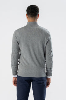 Pullover Half Zip - Grau Melange