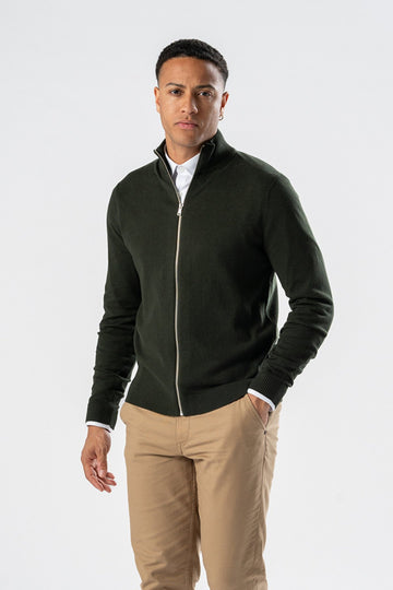 Pullover Zip Cardigan - Armee