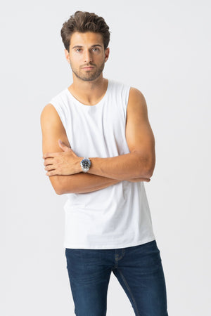 Sleeveless Tee - White - TeeShoppen Group™