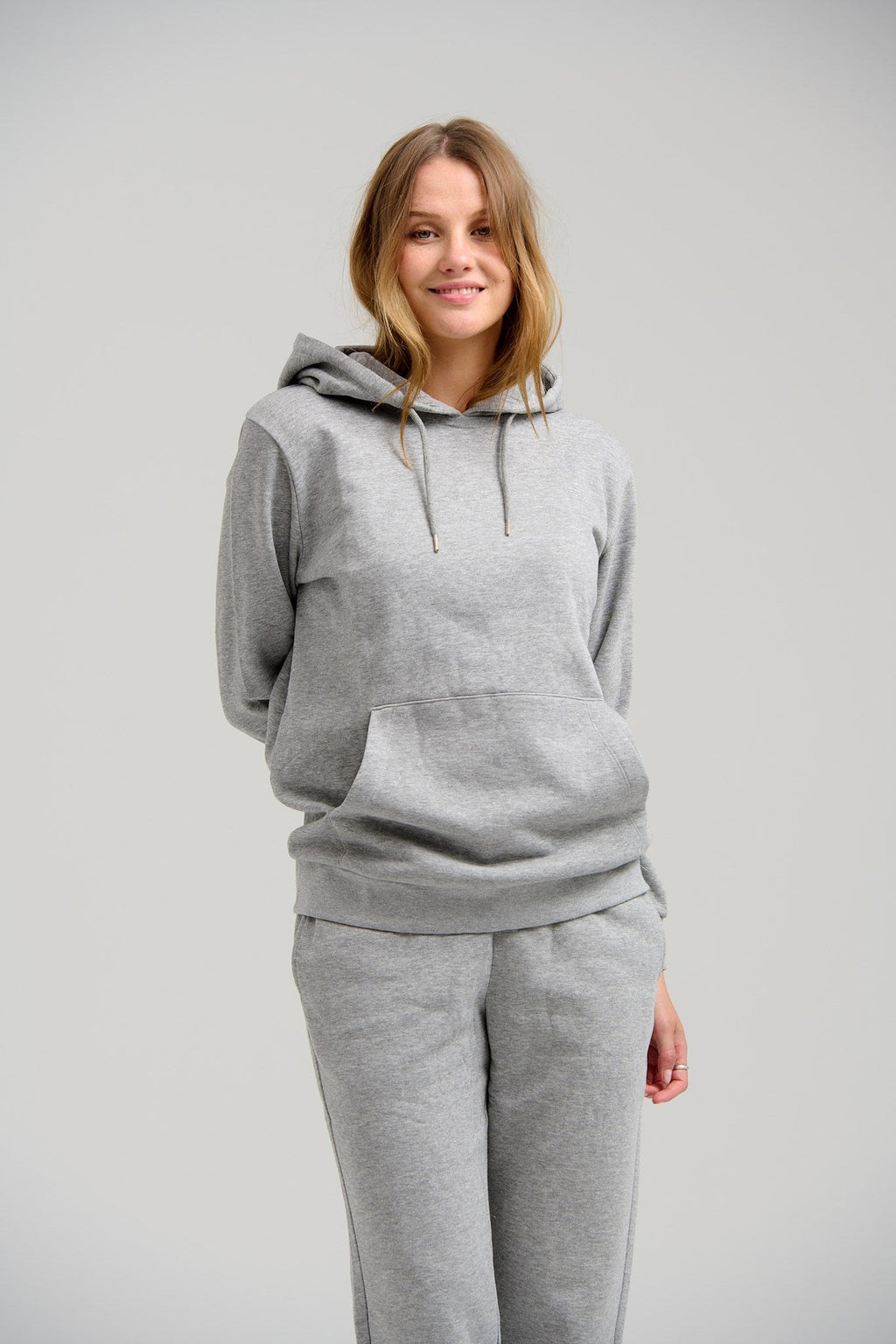 Basic Hoodie -Schweiß - hellgraue Melange