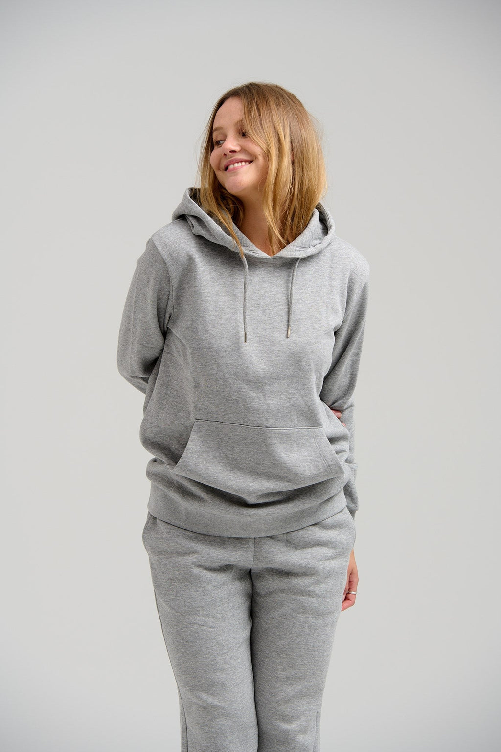Basic Hoodie -Schweiß - hellgraue Melange