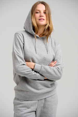 Basic Hoodie -Schweiß - hellgraue Melange