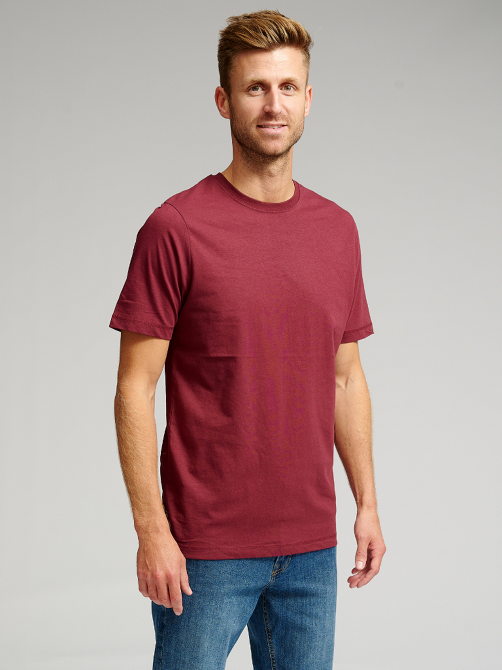 Bio -Basis -T -Shirt - Burgund