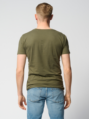 Muscle T-shirt - Armygrøn - TeeShoppen - Hvid