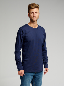 Basic Langarmes T-Shirt-Marine