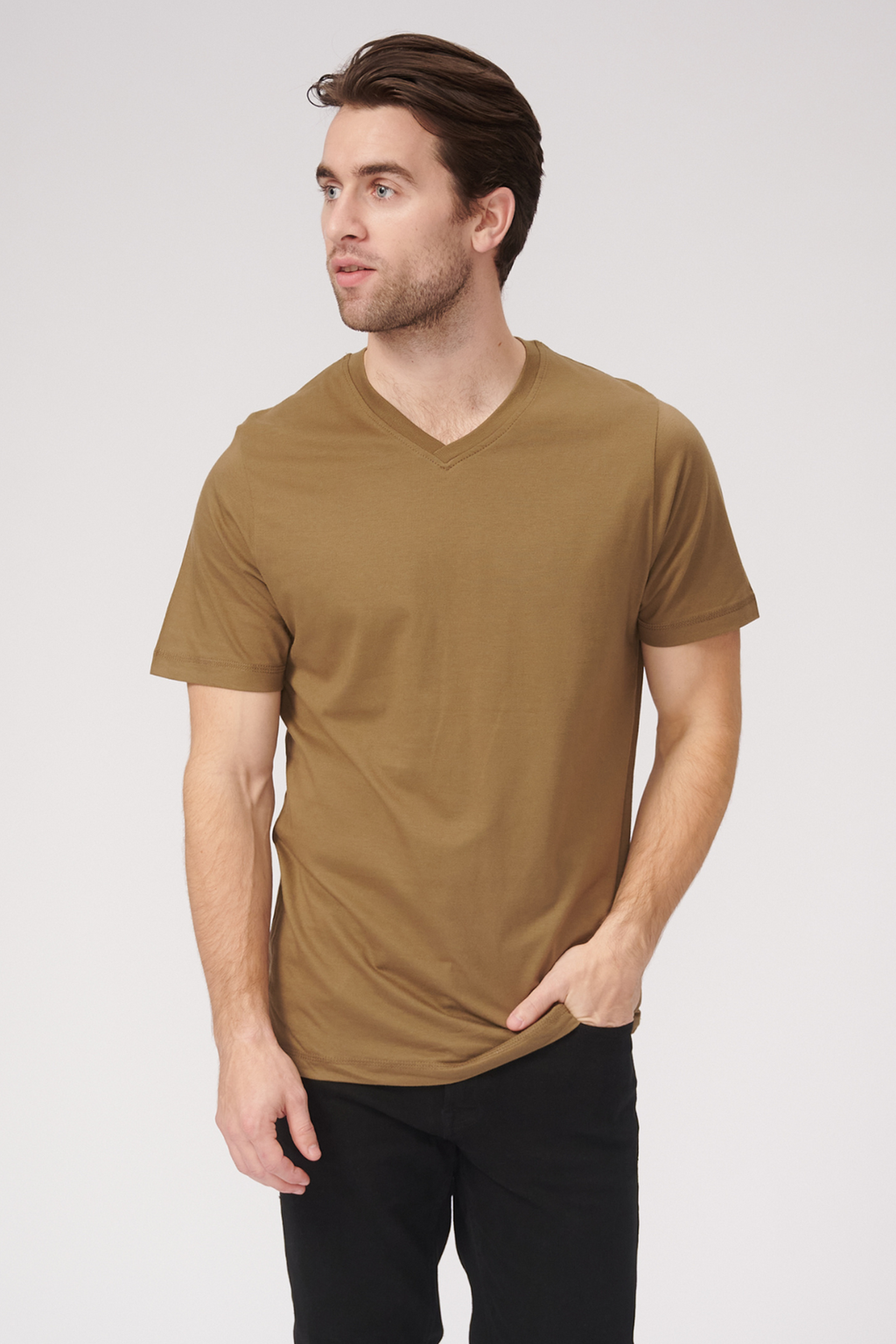 Basic Vneck T -Shirt - Olive