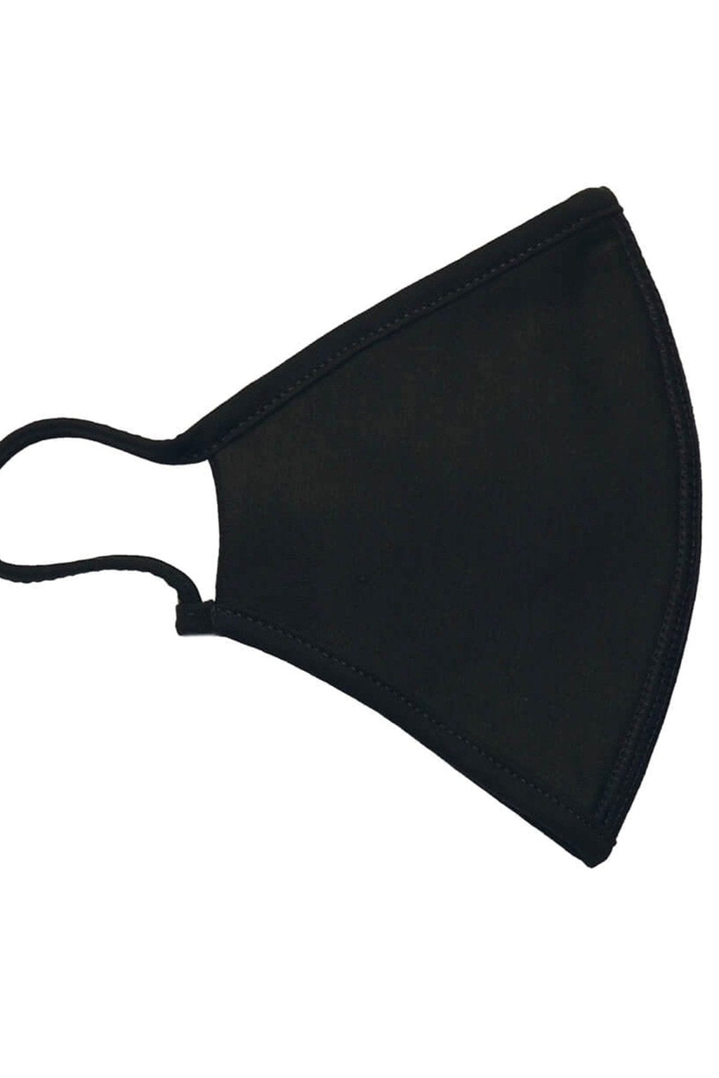 Stoffmaske mit 3 Schichten - schwarz (Bio -Baumwolle)