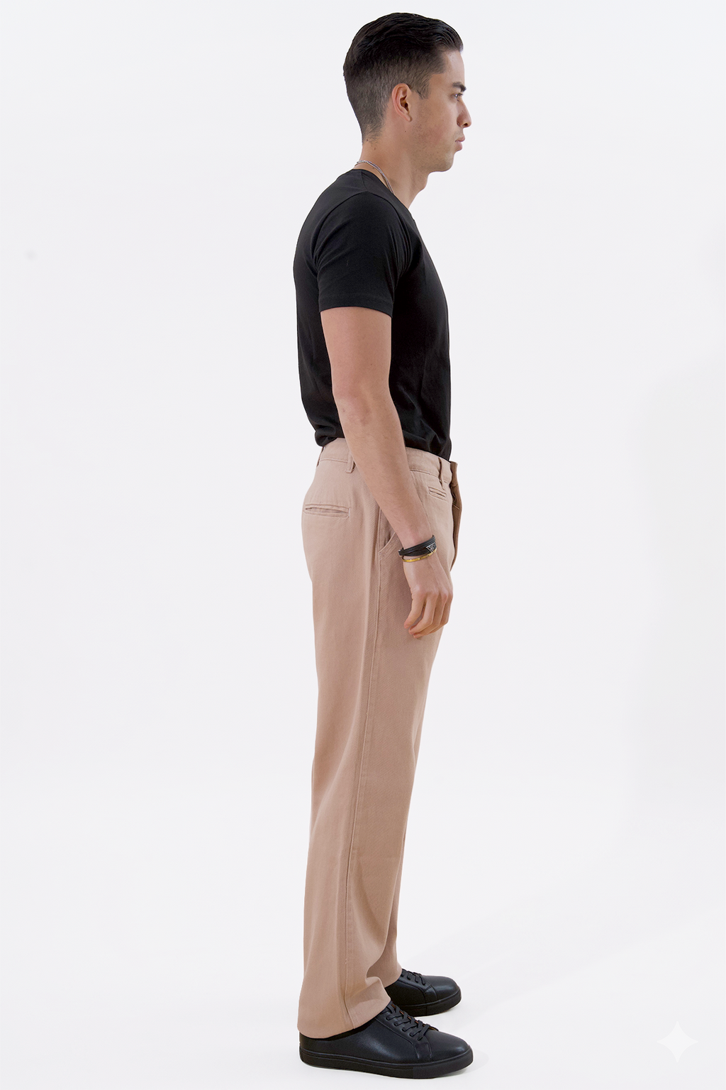 Gerade geschnittene Baumwoll-Chino – Beige