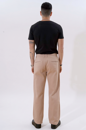 Gerade geschnittene Baumwoll-Chino – Beige