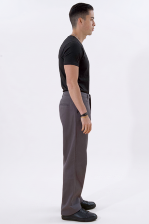 Gerade geschnittene Baumwoll-Chino – Grau