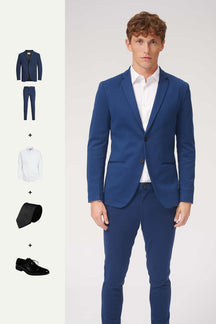 The Original Performance Suit (Blue) + Shirt, Tie & Derby Shoes - Package Deal