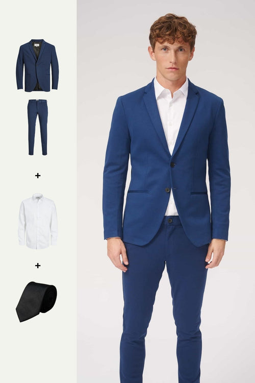 The Original Performance Suit™️ (Blue) + Shirt & Tie - Package Deal (V.I.P) - TeeShoppen Group™ - Suit - TeeShoppen