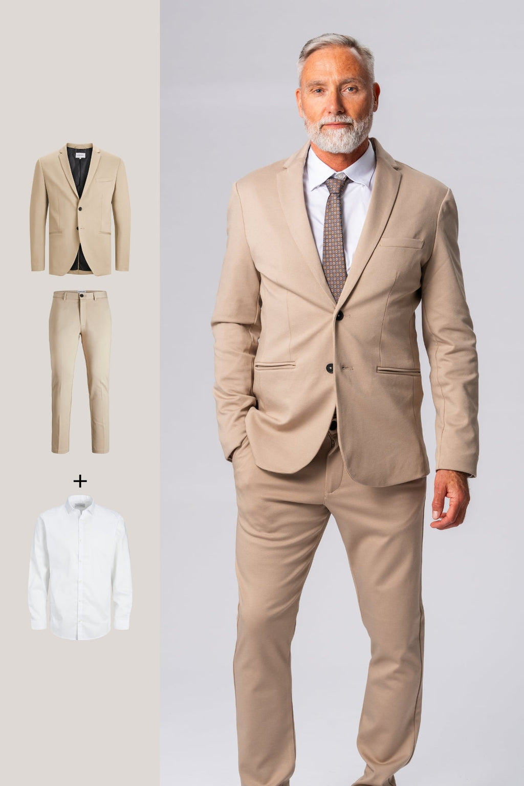 The Original Performance Anzug (Sand) + The Original Performance Hemd - Paketangebot