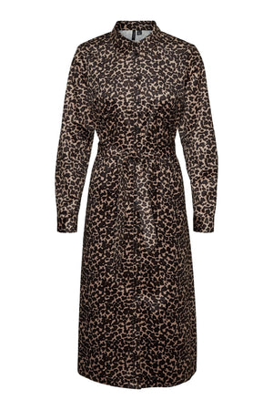 Ida -Kalb -Shirt -Kleid - Leo Silver Mink