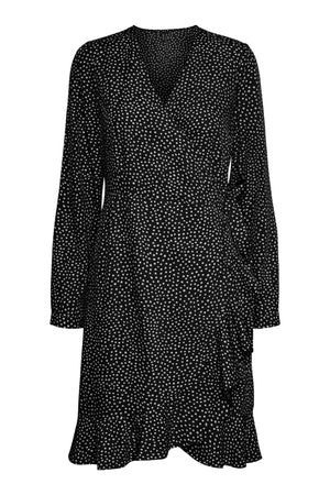 Henna Wrap Rackkleid - Schwarz/Schneewittchen