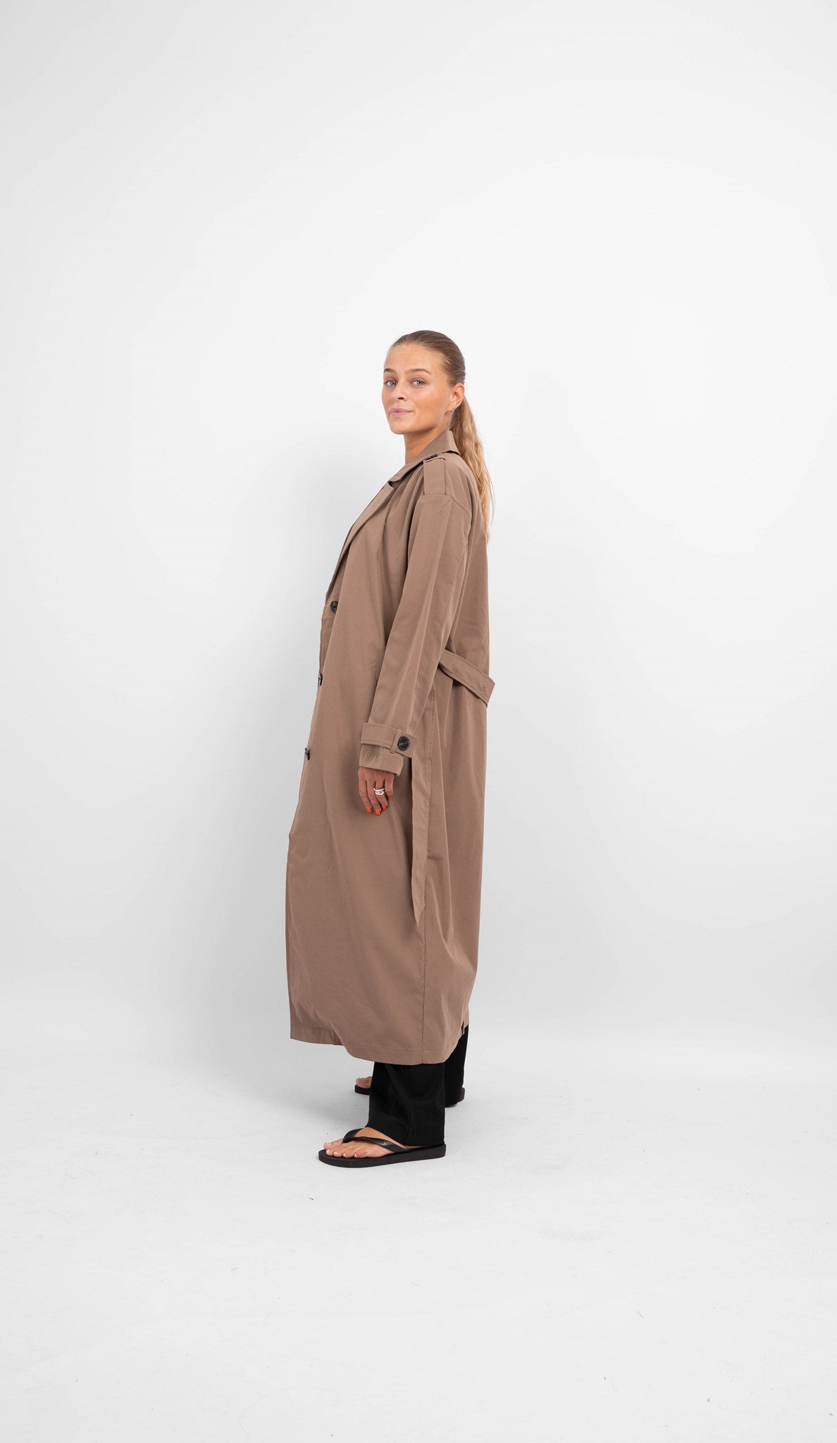 Isabelle Long Trenchcoat - Walnut - ONLY - Braun 3