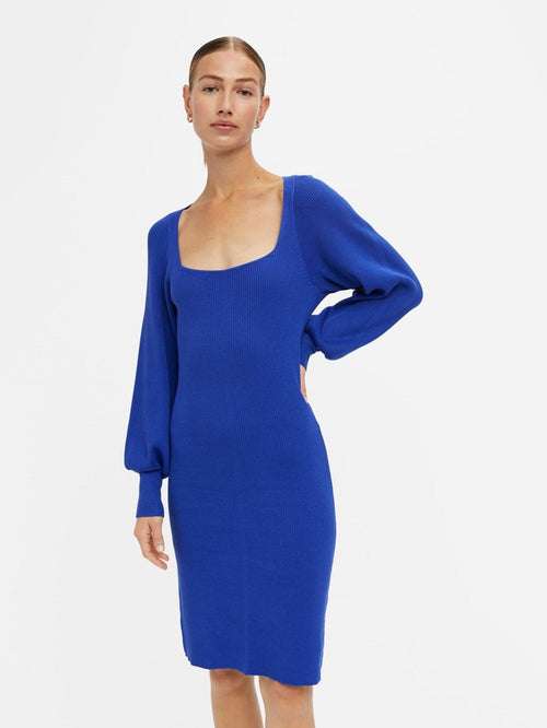 Agnes Strik Kjole - Clematis-blue - TeeShoppen Group™ - Knitwear - Object