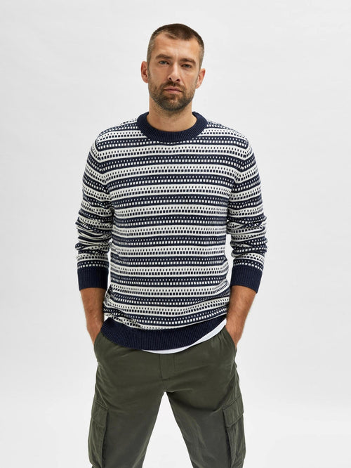 Alfie Crewneck - Egret - TeeShoppen Group™ - Knitwear - Selected Homme
